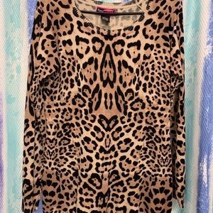 Large leopard print sweater